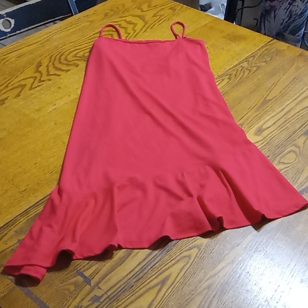 SUSANA MONACO Womens  DRESS Medium NEW RED ORANGE Morello Flutter Hem
